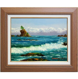 小林幸三『立山連峰と雨晴海岸』 油絵・油彩画 F6（6号）の画像