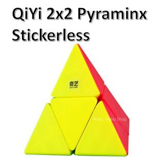安心の保証付き 正規販売店 QiYi 2x2 Pyraminx ピラミンクス ステッカーレス ルービックキューブ おすすめの画像
