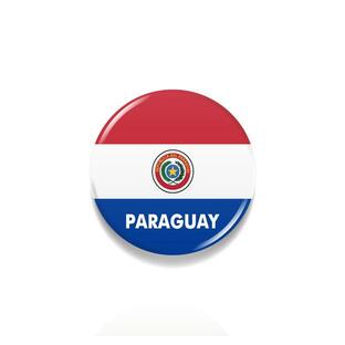 TOSPA 缶バッジ パラグアイ 国旗柄 直径約3cm 世界の国旗缶バッジ シリーズの画像
