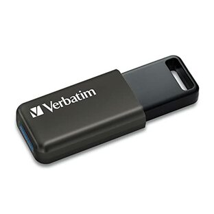バーベイタム (Verbatim) USBメモリ 64GB USB3.2(Gen1) スライド式 ストラップホール付き Windows Mac 対応 国内安心サポート ブラック 64ギガ USBSLM64GZV1の画像