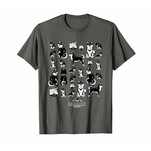 黒柴たくさん かわいい柴犬 Tシャツの画像