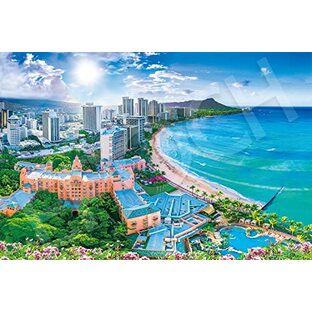 エポック社 1000ピース ジグソーパズル 海外風景 輝きのワイキキビーチ-ハワイ (50×75cm) 09-026s のり付き ヘラ付き 点数券付き EPOCHの画像