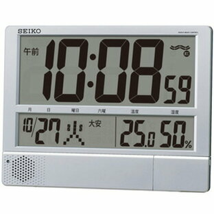 seiko セイコー 電波 壁掛け置き兼用時計 プログラム チャイム メロディー 音楽 シルバー デジタル SQ434Sの画像