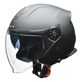 リード工業(LEAD) バイク用 インナーシールド付き ジェットヘルメット FLX マットブラック Lサイズ (59-60cm未満)の画像