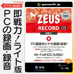 ZEUS RECORD LITE ～録画万能ライト | PC画面をビデオ録画の基本機能版 | カード版 | Win対応の画像