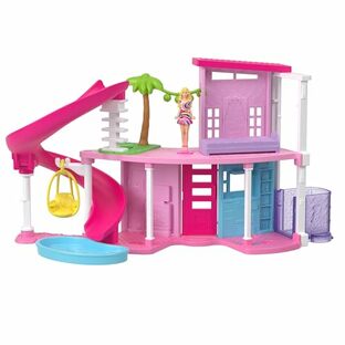 バービー(Barbie) ミニバービーランド ドリームハウス マイクロドール1体付 きせかえ人形・ハウス ままごと・ごっこ遊び ドールハウス 6歳から ピンク HYF45の画像
