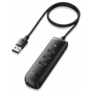 UGREEN USB3.0 ハブ 4ポート hub 100cmケーブル 5Gbps 高速転送 セルフ/バスパワー両対応 Windows/Mac OS/Linux/ChromeOS対応 コンパクト 給電用ポート付き USBメモリ/キーボード/マウスなど使用可能 低消費電力の画像