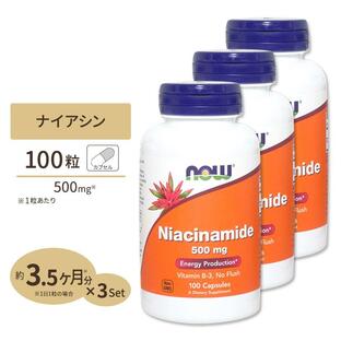 [3個セット] ナウフーズ ナイアシンアミド ビタミンB3 500mg 100粒 NOW Foods Niacinamide (B-3) イキイキとした毎日 エナジーチャージ 補酵素の画像