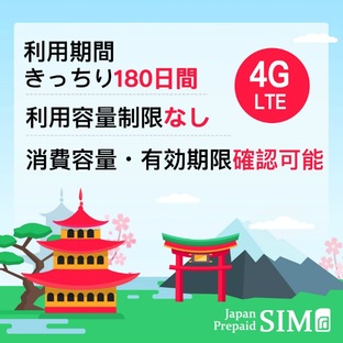 日本 プリペイドデータ専用SIM 10GB+最大256Kbps 容量無制限 4G/LTE対応 有効期限きっちり180日 更なる延長により無期限に SIM全サイズ対応 SIMピン付の画像
