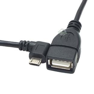 MicroB OTGケーブル 20cm USB2.0A(メス)→ MicroB (オス)(右L型) ラズパイ アンドロイド機器 周辺機器認識 データ通信 充電 USBMCH-20RLの画像