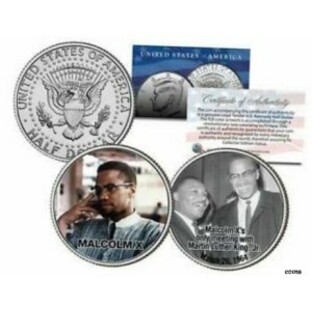 【品質保証書付】 アンティークコイン NGC PCGS マルコム X カラー化 JFK 1/2ドル 米国 2 コインセット MLK Martin Luther King- show orの画像