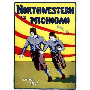 NCAA - 1924 Michigan vs. Northwestern 36 x 48 Canvas Historic Football Printの画像