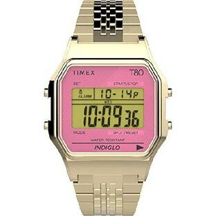 Timex T80 34mm TW2V19400YB クォーツ腕時計, ゴールドトーン/ピンクブレスレット。の画像