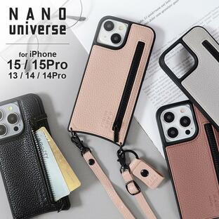 nano universe ナノユニバース iphone15 iphone14 ケース スマホショルダー メンズ レディース ストラポケット iphone15pro 14pro iphone13 スマホケースの画像
