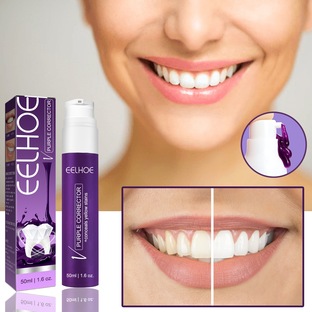 V34紫色の歯磨き粉美歯歯は歯に色素沈殿防止黄歯を洗浄して真っ白であるの画像
