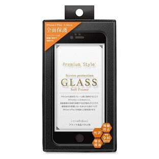 iPhone6 Plus (5.5インチ) 専用 液晶全面保護ガラス ソフトフレーム ブラック PG-I6LGL03BK PG-I6LGL03BKの画像