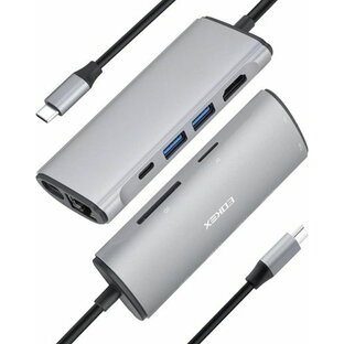 EOKEX 8 EN 1 USB C ラップトップドッキングステーション MACBOOK アダプター マルチポート USB C ハブ HDMI、3 X USB 3.1、100W PD、RJ45、SD/TF パラ HP、MACBOOKの画像