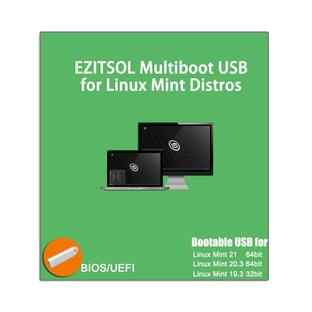 EZITSOL Linux Mint USB 21 & 20.3 64ビット、19.3 32ビット| 3IN1 ブータブルLinu 並行輸入品の画像