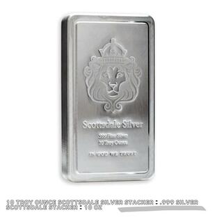 【品質保証書付】正規販売店 10 oz Silver Bar APMEX .999 Fine Silver シルバーバー 99.9% 金 銀 プラチナ パラジウム silver スコッツデール BK-3の画像