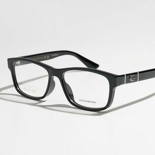 GUCCI グッチ メガネ GG0640OA メンズ スクエア型 めがね 眼鏡 GGロゴ アイウェア 黒縁メガネ 伊達メガネ 001/Black-Black-Transpの画像