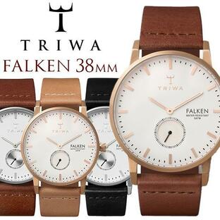 TRIWA/トリワ FALKEN ファルコン 腕時計 38mm メンズ レディース ユニセックス クオーツ ステンレス TARNSJO社 レザーベルト ミネラルクリスタルガラス TW-FASTの画像