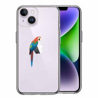 iPhone14 iPhone14Plus アイフォン ハイブリッド スマホ ケース 液晶保護強化ガラス付き アカコンゴウ インコの画像