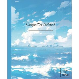 Composition Notebook: Pencil-Style Illustrations of Nautical Horizons 7.5" x 9.25", 110 pages, perfect gift idea for students, office workers, artists, and lovers of the open blue: lite•note Nature Setの画像
