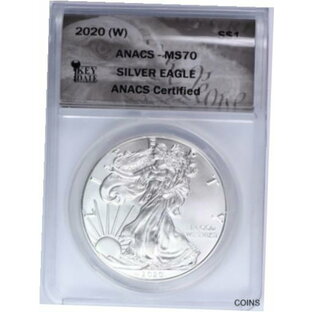 【極美品/品質保証書付】 アンティークコイン コイン 金貨 銀貨 [送料無料] 2020-W S$1 American Silver Eagle ANACS MS70 (SI-RO) NO RESERVEの画像