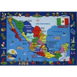 メキシコ51"x 78"エリアラグの地図の画像