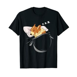 コーギー 寝る動物 パジャマ お昼寝PJ ギフト コーギー Tシャツの画像