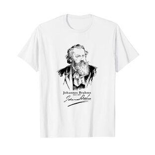 Johannes Brahms-ヨハネス・ブラームス、ドイツの作曲家、ピアノ、音楽、-musicクラシック Tシャツの画像