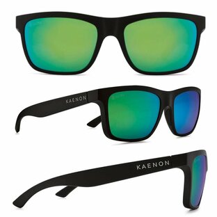 (KAENON/ケーノン) CLARKE クラーク (フレーム)Matte Black / (レンズ)Ultra B12 Coastal Green Mirror 大人用 偏光レンズ 偏光サングラス スポーツサングラスの画像