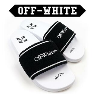 オフホワイト サンダル off-white ホワイト ブラック シャワー コンフォート スニーカー 靴 OFF WHITE ベロア クロスアロー ロゴ OMIC001R21 MAT003 0110の画像