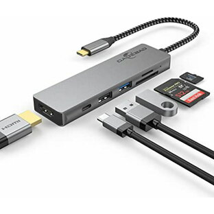 USB C ハブ アダプタ 6-in-1 GADEBAO マルチポート usb ハブ type-c 4K対応HDMI 60W急速PD充電 USB3.0/2.0ポート+SDTFカード スロット搭載 thunderbolt3対応 タイプc ハブ MacBoの画像