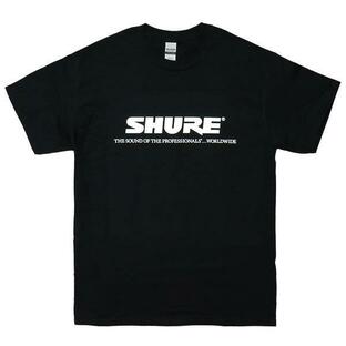 [Mサイズ]Shure（シュアー）マイクロフォン フォノカートリッジ ロック クラブ DJ ヒップホップ ロゴTシャツ ブラックの画像