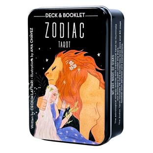 タロットカード 78枚 ウェイト版 タロット占い ゾディアック タロット（缶入り） Zodiac Tarot in a Tin 日本語解説書付き 正規品の画像