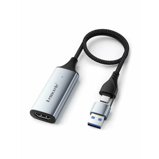 HDMI キャプチャーボード switch対応 ビデオキャプチャー 1080P/60fps USB Typec 2 in 1 Lemorele 小型軽量 ゲーム録画/HDMIビデオ録画/ライブ配信用/画面共有/ライブ会議に適用 キャプチャー video capture Macの画像