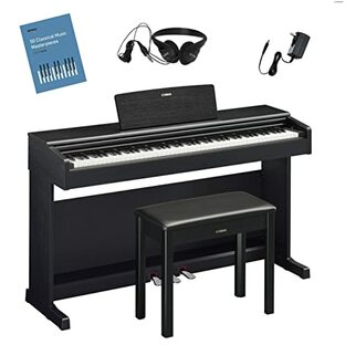 ヤマハ YAMAHA 電子ピアノ 88鍵盤 YDP-145 ARIUS アリウス 固定椅子 ヘッドホン ブラックウッド調 ブラックの画像