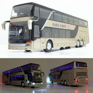 大型ツアーバス 2階建て観光バス 自動車 おもちゃ ジオラマ コレクション 1/32スケールの画像