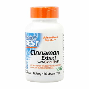 【送料無料】 シナモンエキス シヌリンPF配合 125mg 60粒 ベジカプセル ドクターズベスト【Doctor's Best】Cinnamon Extract with Cinnulin PF 125 mg, 60 Veggie Capsの画像
