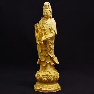 黄楊彫刻 『お守り観音菩薩』 木彫り 仏像 - アートの友社の画像