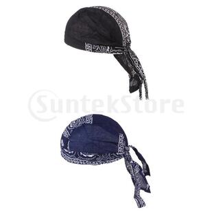 バンダナキャップ メンズ レディース バンダナ帽子 海賊スカーフ 多機能 通気性 贈り物 2個入の画像
