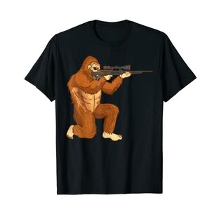 面白いハンティングシャツ 男性用 ビッグフット サスカッチ T Tシャツの画像