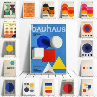 ポスター バウハウス Bauhaus キャンバスアートポスター イラスト インテリア 雑貨 海外製 枠なし 20X30cmの画像