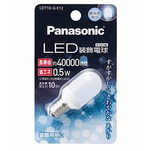 パナソニック LED電球 密閉形器具対応 E12口金 昼光色相当(0.5W) 装飾電球・T型タイプ LDT1DGE12の画像