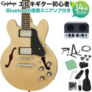 Epiphone ES-339 Natural 初心者14点セット 〔Bluetooth搭載ミニアンプ付き〕 セミアコギター ES339の画像