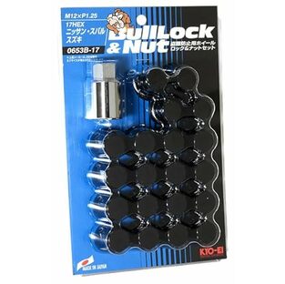 KYO-EI キョーエイ 協永産業 Bull Lock & Nut 袋 17HEX M12XP1.25 5H車用 20pcs ブラック 0653B-17の画像