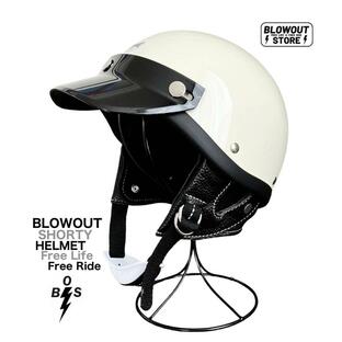 Blowout ショーティーヘルメット SHORTY ヘルメット ホワイト アイボリー チョッパー ハーレー 各色あり ハーフキャップ ショーティ ポリスの画像