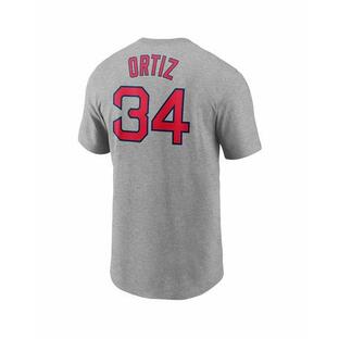 ナイキ Tシャツ トップス レディース Men's David Ortiz Heather Gray Boston Red Sox Name and Number T-shirt Heather Grayの画像
