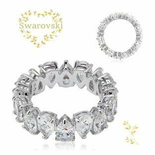 Swarovski スワロフスキー Vittore クリアストーン リング 指輪 55サイズ - 15号 エタニティリング クリスタル シルバー ホワイト アニバーサリー 女性 レディースの画像